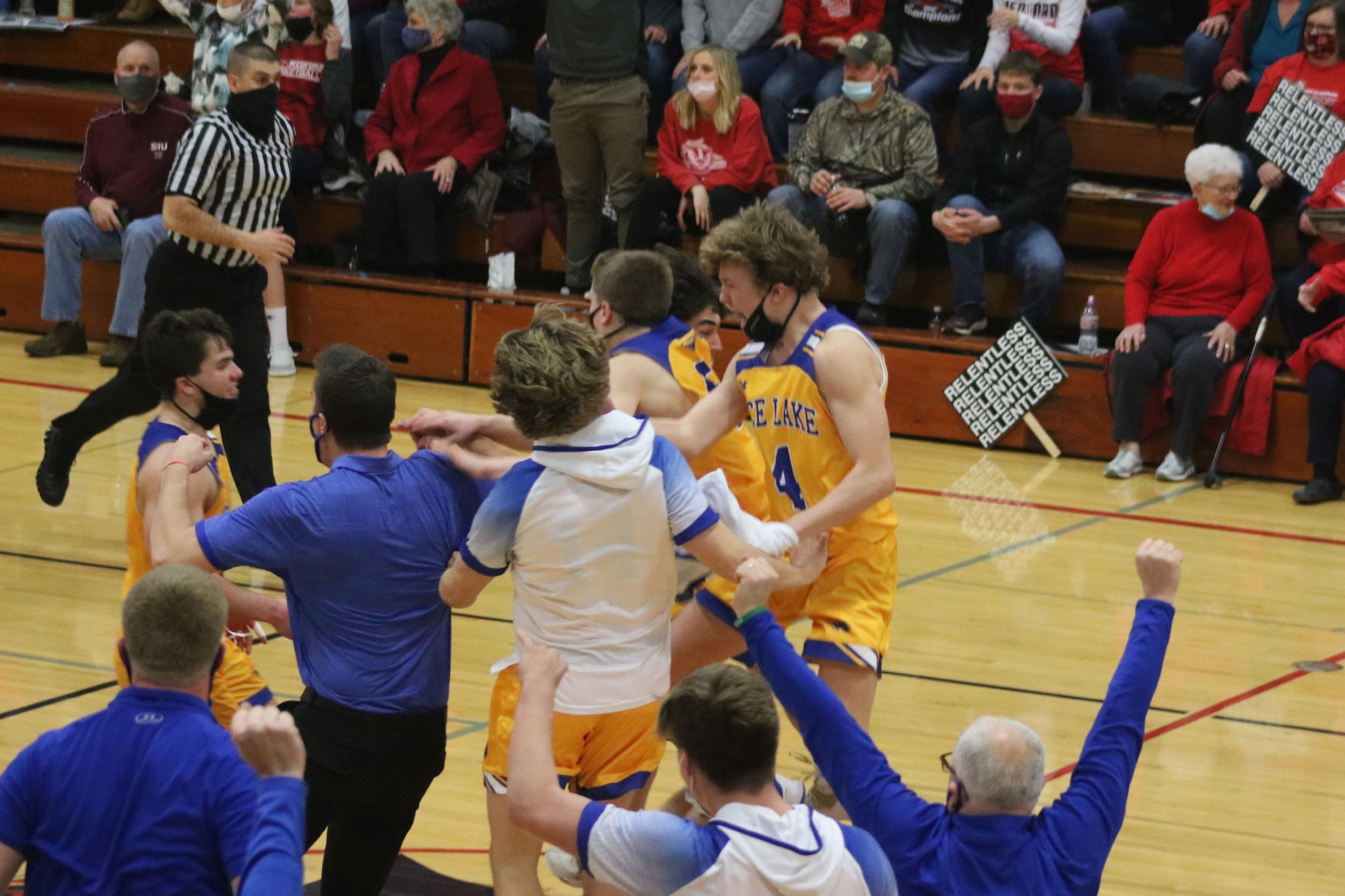 Rice Lake boys basketball at Medford 2-25-21